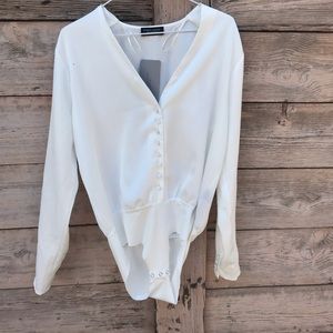 Zara White Bodysuit size M